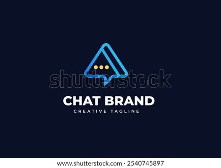 Bubble Chat on Letter A Logo Design Concept. Initial Letter A with Chat Icon Logo Design. Chat Icon Symbol for Corporate Business Identity. Alphabet Vector Logo Illustration