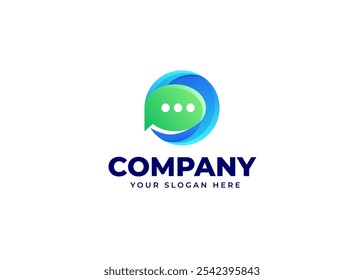 Bubble Chat auf Letter O Logo Inspiration. Kreativer Kreisbuchstabe O mit Chatblasen-Symbol-Logo-Design. Chat-Symbol für die Unternehmensidentität. Alphabet-Vektorgrafik mit Logo