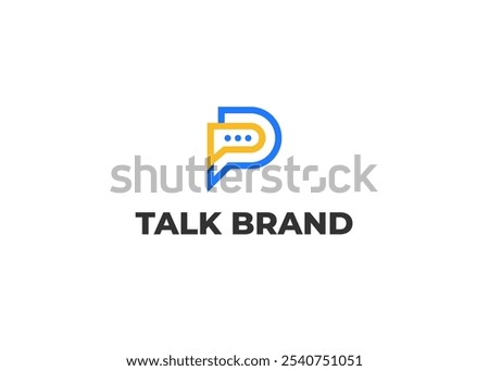 Bubble Chat on Letter P Logo Design Concept. Initial Letter P with Chat Icon Logo Design. Chat Icon Symbol for Corporate Business Identity. Alphabet Vector Logo Illustration