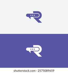 Bubble Chat on Letter R Logo Inspiration. Creative Initial Letter R with Chat Bubble Icon Logo Design. Chat Icon Symbol for Corporate Business Identity. Alphabet Vector Logo Illustration
