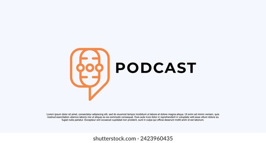 bubble chat podcast logo design