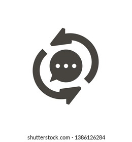 Bubble chat, refresh vector icon. Simple element illustrationBubble chat, refresh vector icon. Material concept vector illustration.