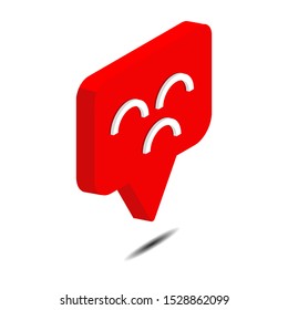 bubble chat Sadness icon isometric icon vector illustration isolated on white background. 3d isometric vector. Social media like vector icon. Web Design Graphic. Notification Icon.
