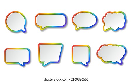 bubble chat set colorful with shadow