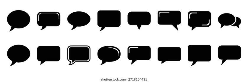 Bubble-Chat Silhouette-Symbolsatz