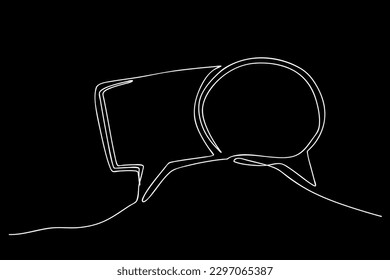 bubble chat simple vector sketch single line 
