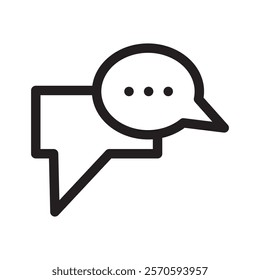 Bubble chat symbol representing communication or messaging, often used in digital platforms and applications