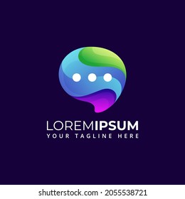 Diskussion über abstraktes Logo im Rahmen eines Blasenkreises