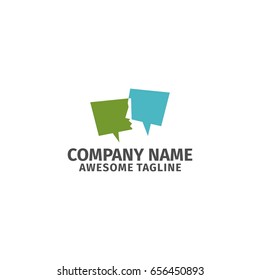 bubble chat talk discussion logo. communication symbol