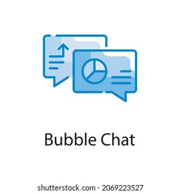 Bubble chat vector blue colours Icon Design illustration. Web Analytics Symbol on White background EPS 10 File