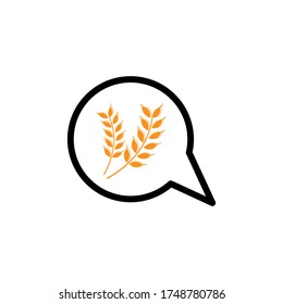 bubble chat wheat vector design template illustration