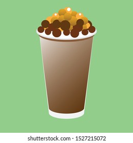bubble chocolate milk tea vector
