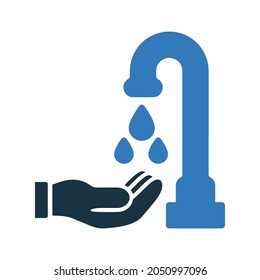 Bubble, clean, hand washing icon. Simple editable vector design isolated on a white background.