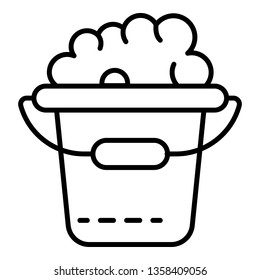 Bubble cleaning bucket icon. Outline bubble cleaning bucket vector icon for web design isolated on white background