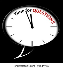 Bubble Clock "Time to Questions ", vector