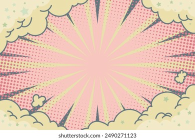 Bubble cloud, background cartoon, pop art vector