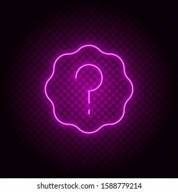 Bubble, cloud, mood, question vector icon. Element of simple icon for websites, web design, mobile app, info graphics. Pink color. Neon vector on dark background