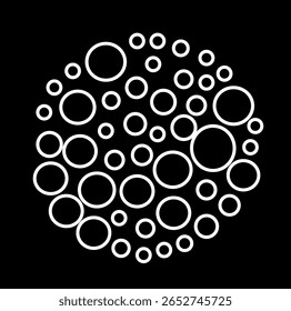 Bubble cluster icon with flat style. Isolated vector bubble cluster icon illustrations, simple style.Modern Line Art Circle Design