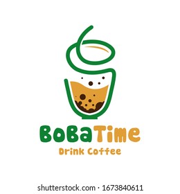 Bubble coffee drink logo design