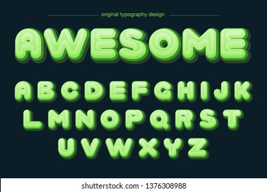 bubble colorful comic cartoon Typography Design Font Vector