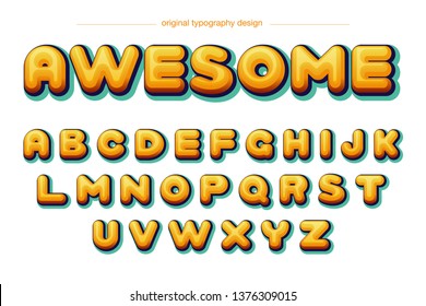 Bubble Colorful Comic Cartoon Typography Design Font Vector