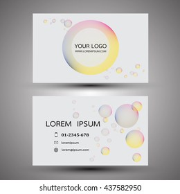 Bubble colorful modern creative and clean business card, simple template vector design.