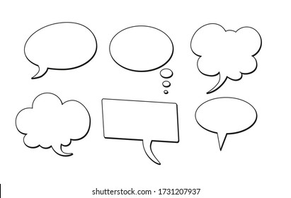 Bubble comic speech set, great design for any purposes. Sticker design. vector illustration - Shutterstock ID 1731207937