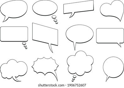 Bubble comic speech set, great design for any purposes. Sticker design. vector illustration