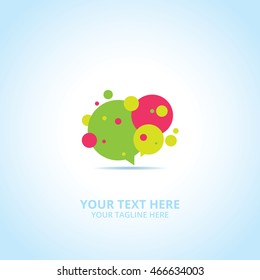 Bubble Communication abstract emblem, design concept, logo, logotype element for template.
