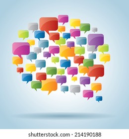 bubble of communication  with speech bubble icons 