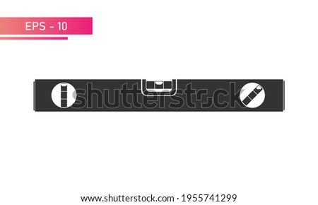 Bubble construction level in one color, icon. Tools for construction and repair. Flat vector illustration.