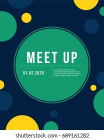 Bubble cool colorful background meet up card