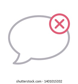 bubble delete vector color line icon
