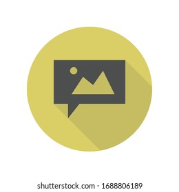bubble description of nature long shadow icon. Simple glyph, flat vector of web icons for ui and ux, website or mobile application