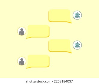 Bubble design with human icon and chat bot