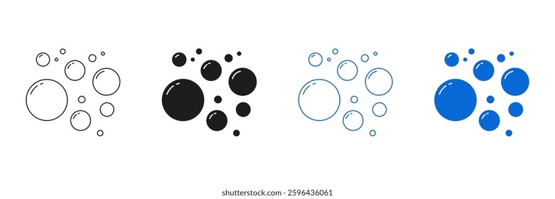 Bubble Design Line And Solid Icon Set. Bubble Collection. Isolated Vector Illustration.