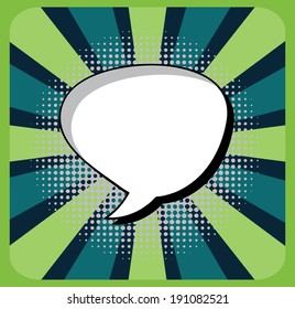 Bubble design over green background, vector illustration