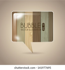 bubble design over wooden background vector illustration