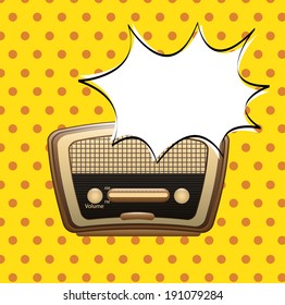 Bubble design over yellow background, vector illustration