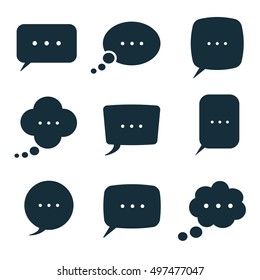 bubble dialog box message icons set on white background, cartoon chat talk