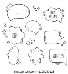 bubble dialog doodle vector line message 