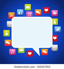Bubble dialog social media with environmental icons . Vector file available.