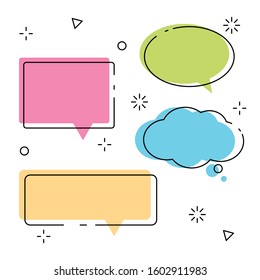 bubble dialogue frame. message banner isolated on white background with comic style vector design