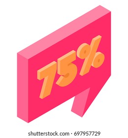 Bubble discount offer price label signboard isometric