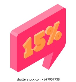 Bubble discount offer price label signboard isometric