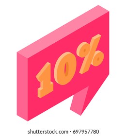 Bubble discount offer price label signboard isometric