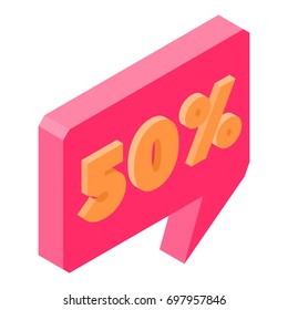 Bubble discount offer price label signboard isometric