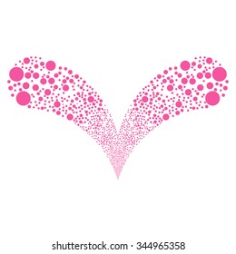 Bubble Double Stream vector illustration. Style is pink flat circles, white background.