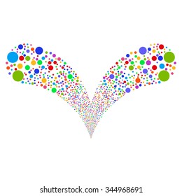 Bubble Double Stream vector illustration. Style is bright multicolored flat circles, white background.