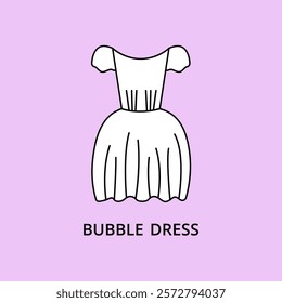 Bubble dress vector icon editable stroke